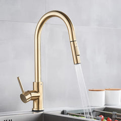 Pull Out Touch Sensor Kitchen Faucet 360 Rotation Smart Kitchen Tap