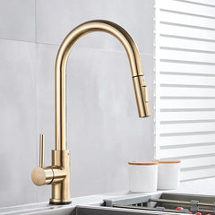 Pull Out Touch Sensor Kitchen Faucet 360 Rotation Smart Kitchen Tap