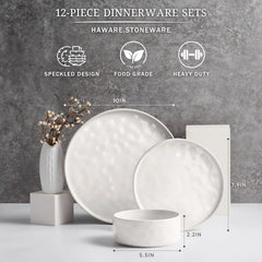 Stoneware Dinnerware Set for 4 Chip Resistant Plates and Bowls