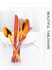 European Gold Dinnerware Stainless Steel Western Cutlery Knife Spoon