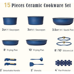 Detachable Handle Cookware Set  Dishwasher Safe Nonstick Pots