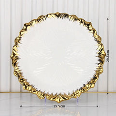 Golden Edged Ceramic Dining Plate Western Steak Plate Sushi Plates