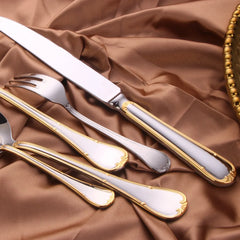 Gold Plated Stainless Steel Cutlery Set Elegant Gold Cutlery Safe