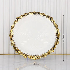 Golden Edged Ceramic Dining Plate Western Steak Plate Sushi Plates