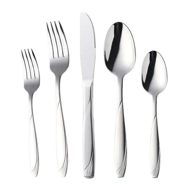 European Gold Dinnerware Stainless Steel Western Cutlery Knife Spoon