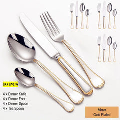 Gold Plated Stainless Steel Cutlery Set Elegant Gold Cutlery Safe