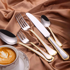 Gold Plated Stainless Steel Cutlery Set Elegant Gold Cutlery Safe