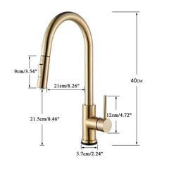 Pull Out Touch Sensor Kitchen Faucet 360 Rotation Smart Kitchen Tap