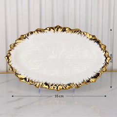 Golden Edged Ceramic Dining Plate Western Steak Plate Sushi Plates