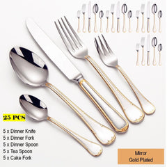 Gold Plated Stainless Steel Cutlery Set Elegant Gold Cutlery Safe
