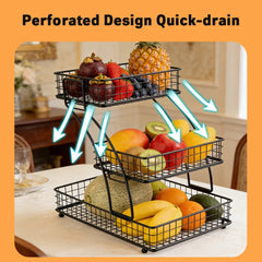 Fruit Basket Vegetable Basket Kitchen Countertop Storage Basket