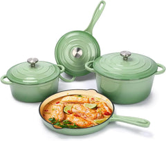Cast Iron Cookware Set 7 Piece Enamel Cast Iron Set Ceramic Cookware Set