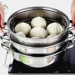 3 Tier Food Steamer with Lid Stainless Steel Steamer Cooker Steamer Pot