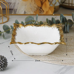 Golden Edged Ceramic Dining Plate Western Steak Plate Sushi Plates