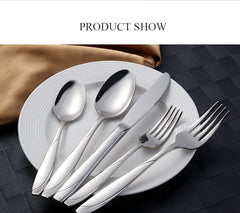 European Gold Dinnerware Stainless Steel Western Cutlery Knife Spoon