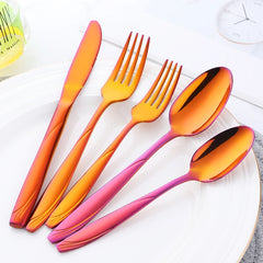 European Gold Dinnerware Stainless Steel Western Cutlery Knife Spoon