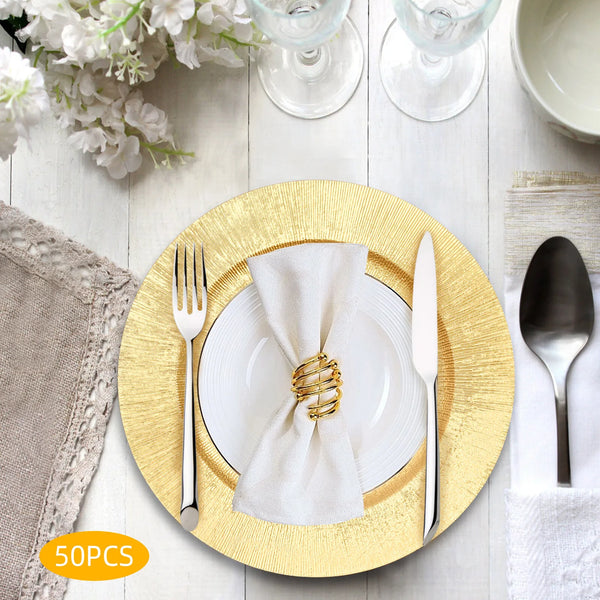 Gold Charger Plates Set Round Dinner Plates Serving Plates Dinner Decor