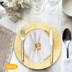 Gold Charger Plates Set Round Dinner Plates Serving Plates Dinner Decor