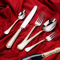 Gold Plated Stainless Steel Cutlery Set Elegant Gold Cutlery Safe