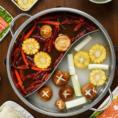 Double Compartment Hot Pot Cooker Gas Stove Compatible Chinese Hot Pot