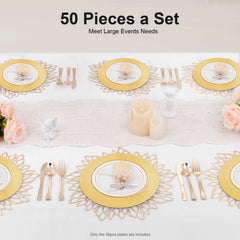 Gold Charger Plates Set Round Dinner Plates Serving Plates Dinner Decor