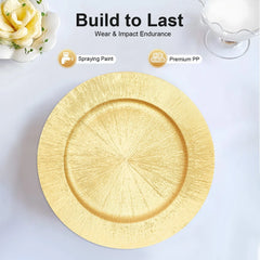 Gold Charger Plates Set Round Dinner Plates Serving Plates Dinner Decor