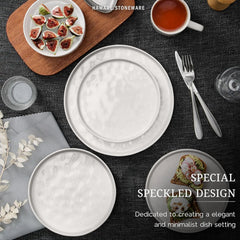 Stoneware Dinnerware Set for 4 Chip Resistant Plates and Bowls