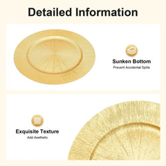 Gold Charger Plates Set Round Dinner Plates Serving Plates Dinner Decor