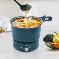Portable Electric Hot Pot Foldable Handles Mini Hot Pot Noodle Cooker