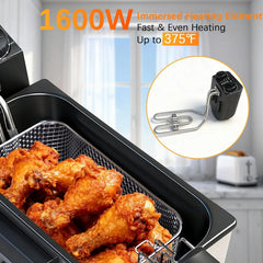 Electric Deep Fryer with Timer Temperature Control Viewing Window