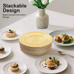 Gold Charger Plates Set Round Dinner Plates Serving Plates Dinner Decor