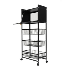 Kitchen Storage Rack Brake Casters Black  Kitchen Accessories