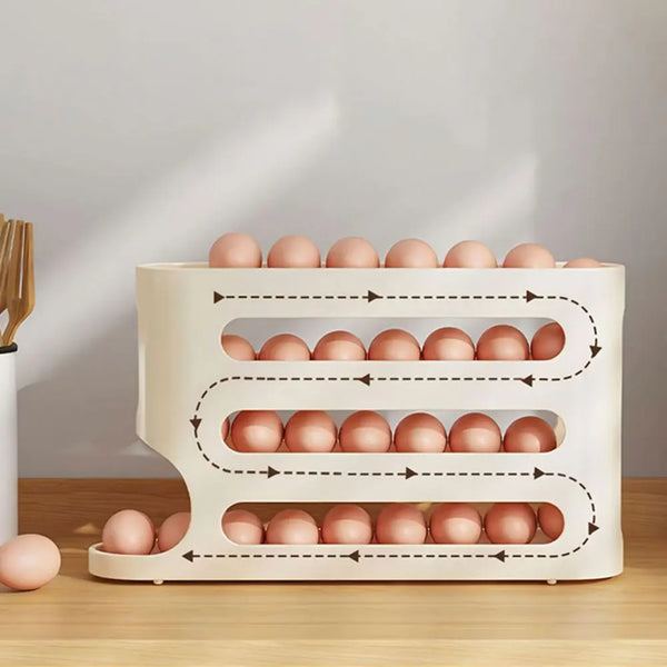 Automatic Scrolling Egg Rack Space Kitchen Rolling Eggs Container