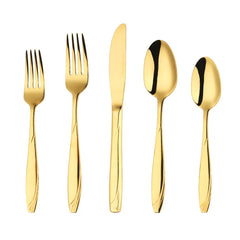 European Gold Dinnerware Stainless Steel Western Cutlery Knife Spoon
