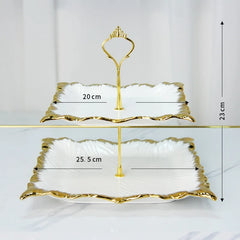 Golden Edged Ceramic Dining Plate Western Steak Plate Sushi Plates