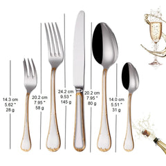 Gold Plated Stainless Steel Cutlery Set Elegant Gold Cutlery Safe
