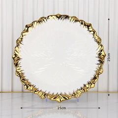 Golden Edged Ceramic Dining Plate Western Steak Plate Sushi Plates