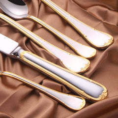 Gold Plated Stainless Steel Cutlery Set Elegant Gold Cutlery Safe