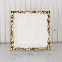 Golden Edged Ceramic Dining Plate Western Steak Plate Sushi Plates