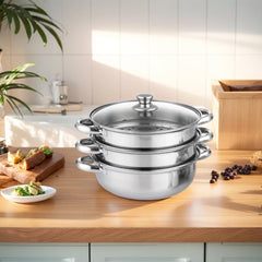 3 Tier Food Steamer with Lid Stainless Steel Steamer Cooker Steamer Pot