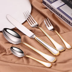 Gold Plated Stainless Steel Cutlery Set Elegant Gold Cutlery Safe