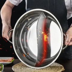 Double Compartment Hot Pot Cooker Gas Stove Compatible Chinese Hot Pot