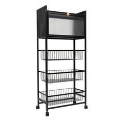 Kitchen Storage Rack Brake Casters Black  Kitchen Accessories