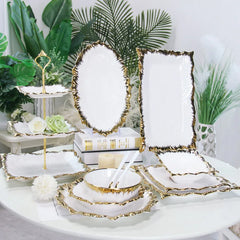 Golden Edged Ceramic Dining Plate Western Steak Plate Sushi Plates