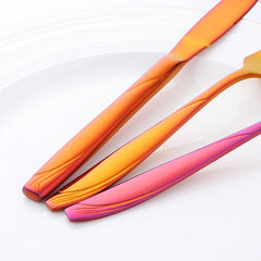 European Gold Dinnerware Stainless Steel Western Cutlery Knife Spoon