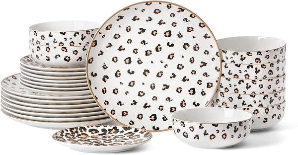 Dinnerware Set Porcelain Plates and Bowls Dishwasher & Microwave