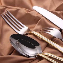 Gold Plated Stainless Steel Cutlery Set Elegant Gold Cutlery Safe
