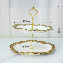 Golden Edged Ceramic Dining Plate Western Steak Plate Sushi Plates