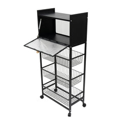 Kitchen Storage Rack Brake Casters Black  Kitchen Accessories