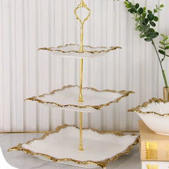 Golden Edged Ceramic Dining Plate Western Steak Plate Sushi Plates
